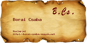Borai Csaba névjegykártya