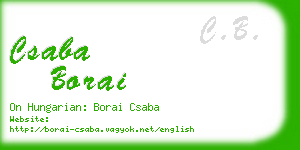 csaba borai business card